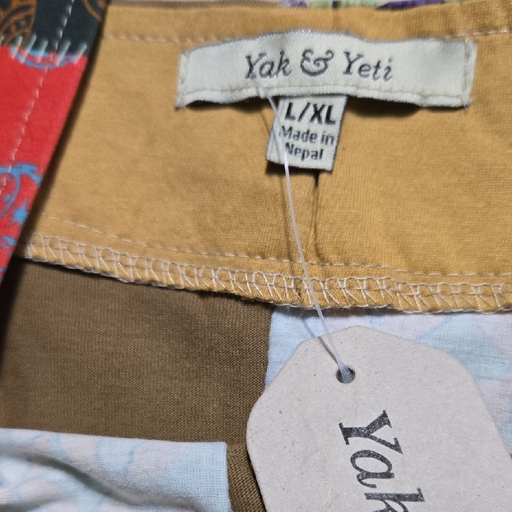JS1 NWT Yak & Yeti Colorful Patchwork Overalls Adjustable Sm/Md Lg/XL Pockets - Picture 9 of 10